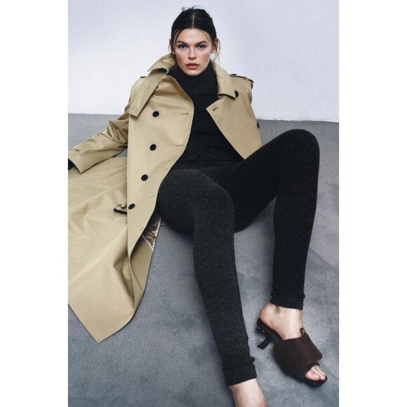 ZARA LEATHER KITTEN-HEEL SANDALS - Picture 2 of 8